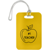 #1 Teacher / Athletic Gold #1 Teacher Luggage Bag Tags
