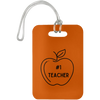 #1 Teacher / Burnt Orange #1 Teacher Luggage Bag Tags