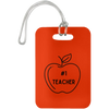 #1 Teacher / Orange #1 Teacher Luggage Bag Tags