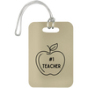 #1 Teacher / Tan #1 Teacher Luggage Bag Tags