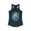 XS / Solid Midnight Navy World Foliage Women's Ideal Racerback Tank: Lightweight Comfort with a Sporty Edge