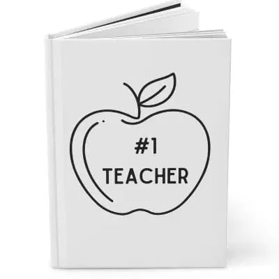 White #1 Teacher Hardcover Journal Matte
