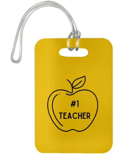 #1 Teacher / Athletic Gold #1 Teacher Luggage Bag Tags