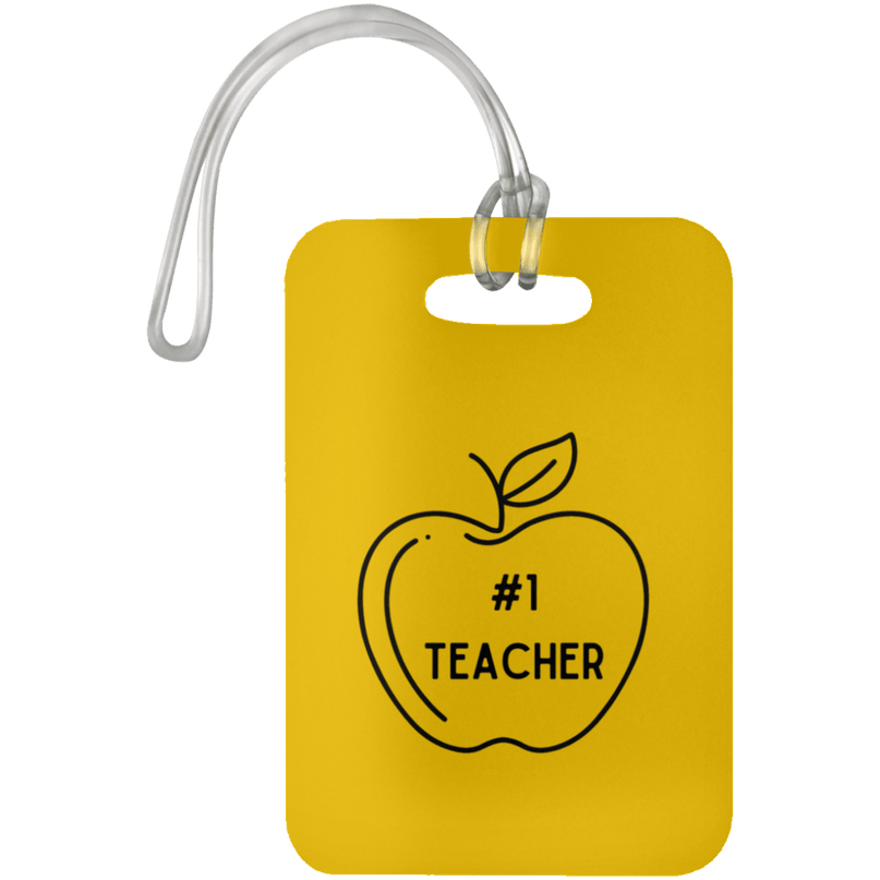 #1 Teacher / Athletic Gold Educational Rockstar Luggage Bag Tags