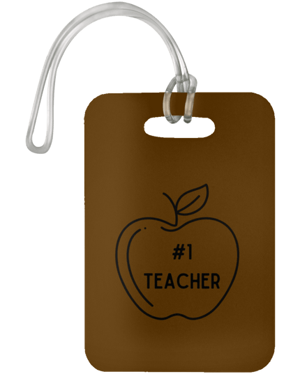 #1 Teacher / Brown #1 Teacher Luggage Bag Tags