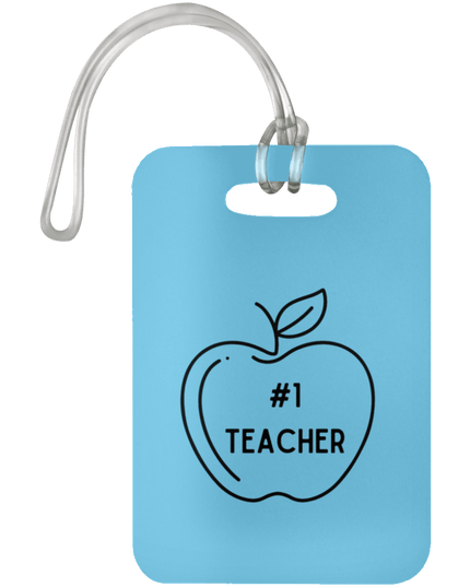 #1 Teacher / Columbia Blue #1 Teacher Luggage Bag Tags
