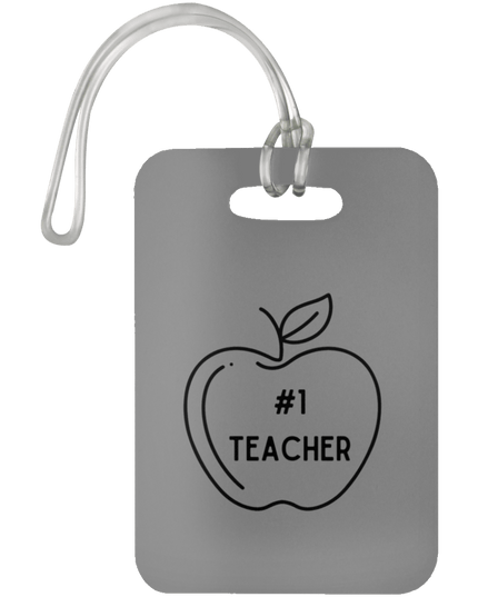#1 Teacher / Gray #1 Teacher Luggage Bag Tags