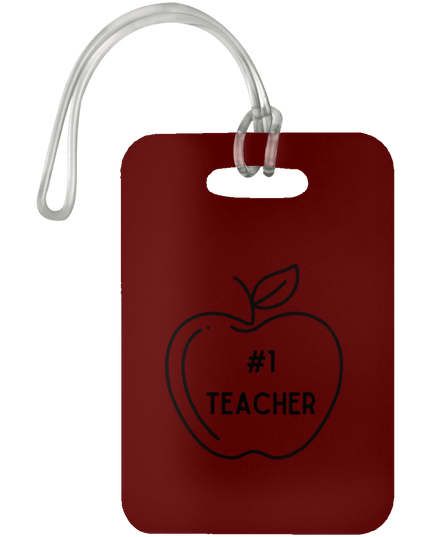 #1 Teacher / Maroon #1 Teacher Luggage Bag Tags