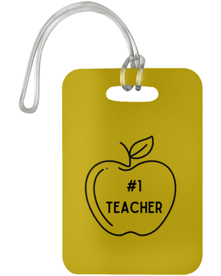 #1 Teacher / Old Gold #1 Teacher Luggage Bag Tags