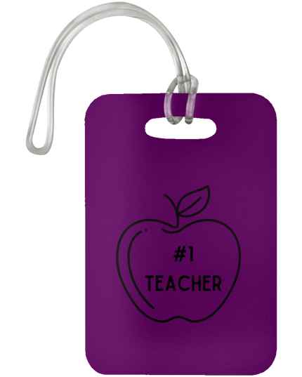 #1 Teacher / Purple #1 Teacher Luggage Bag Tags