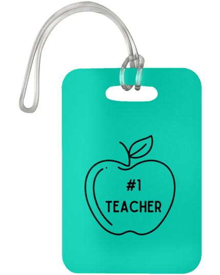 #1 Teacher / Teal #1 Teacher Luggage Bag Tags