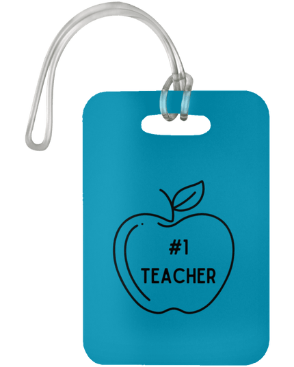 #1 Teacher / Turquoise #1 Teacher Luggage Bag Tags