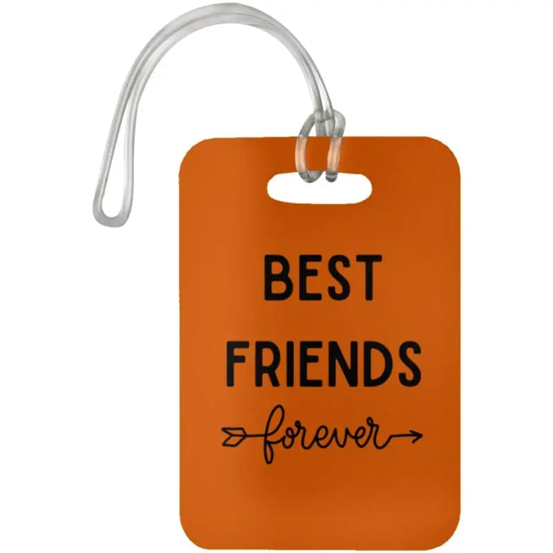 Burnt Orange Best Friends Forever Luggage Bag Tag