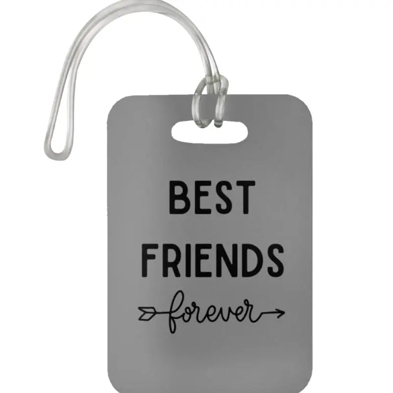 Gray Best Friends Forever Luggage Bag Tag