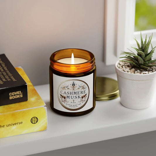 Cashmere Musk Scented Candle - Hand-Poured Coconut Apricot Wax