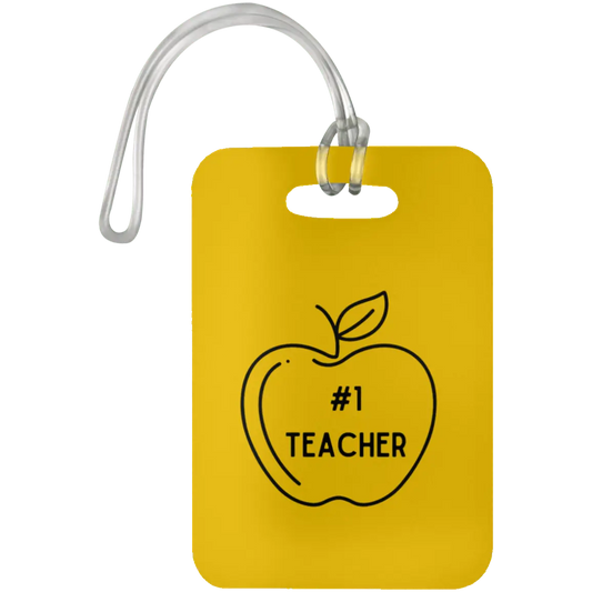 #1 Teacher / Athletic Gold Educational Rockstar Luggage Bag Tags