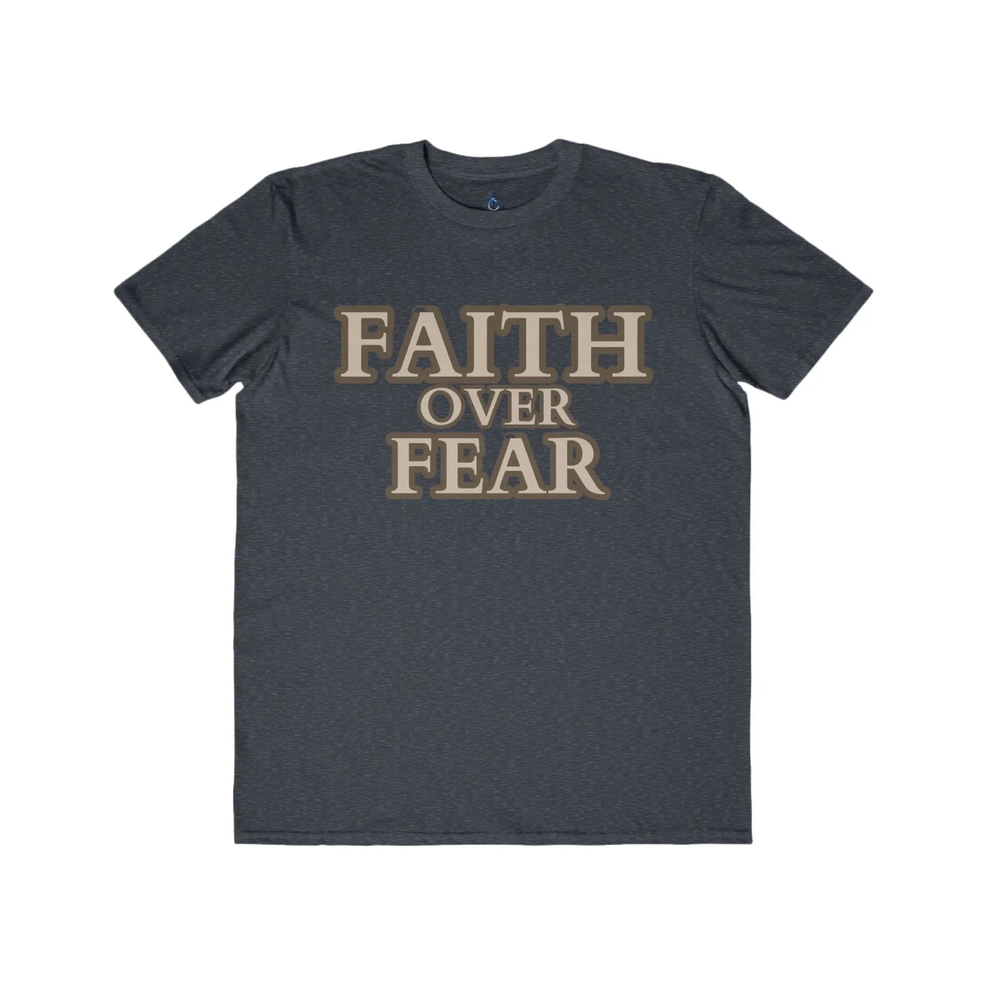 Heather Navy / S Faith Over Fear Men's Lightweight Fashion Tee