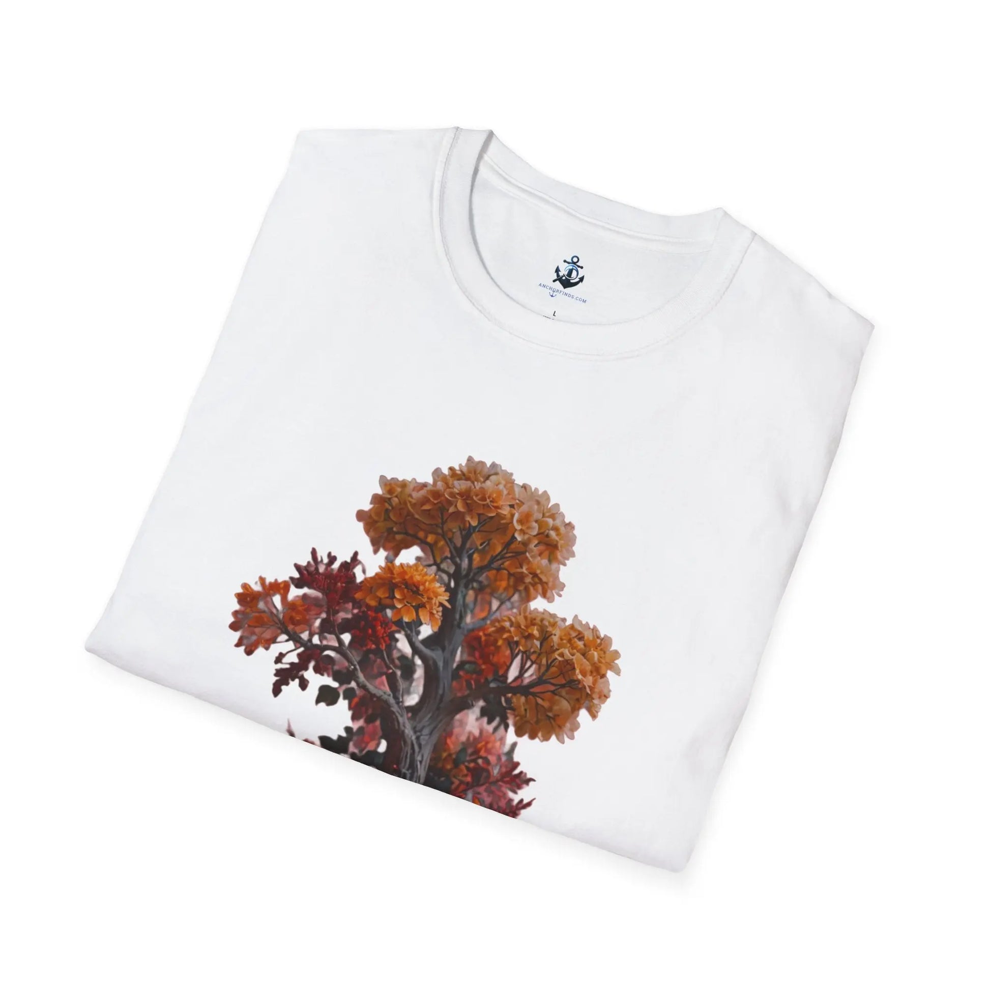White / S Fall Floral Unisex Softstyle T-Shirt: Ultimate Comfort and Style