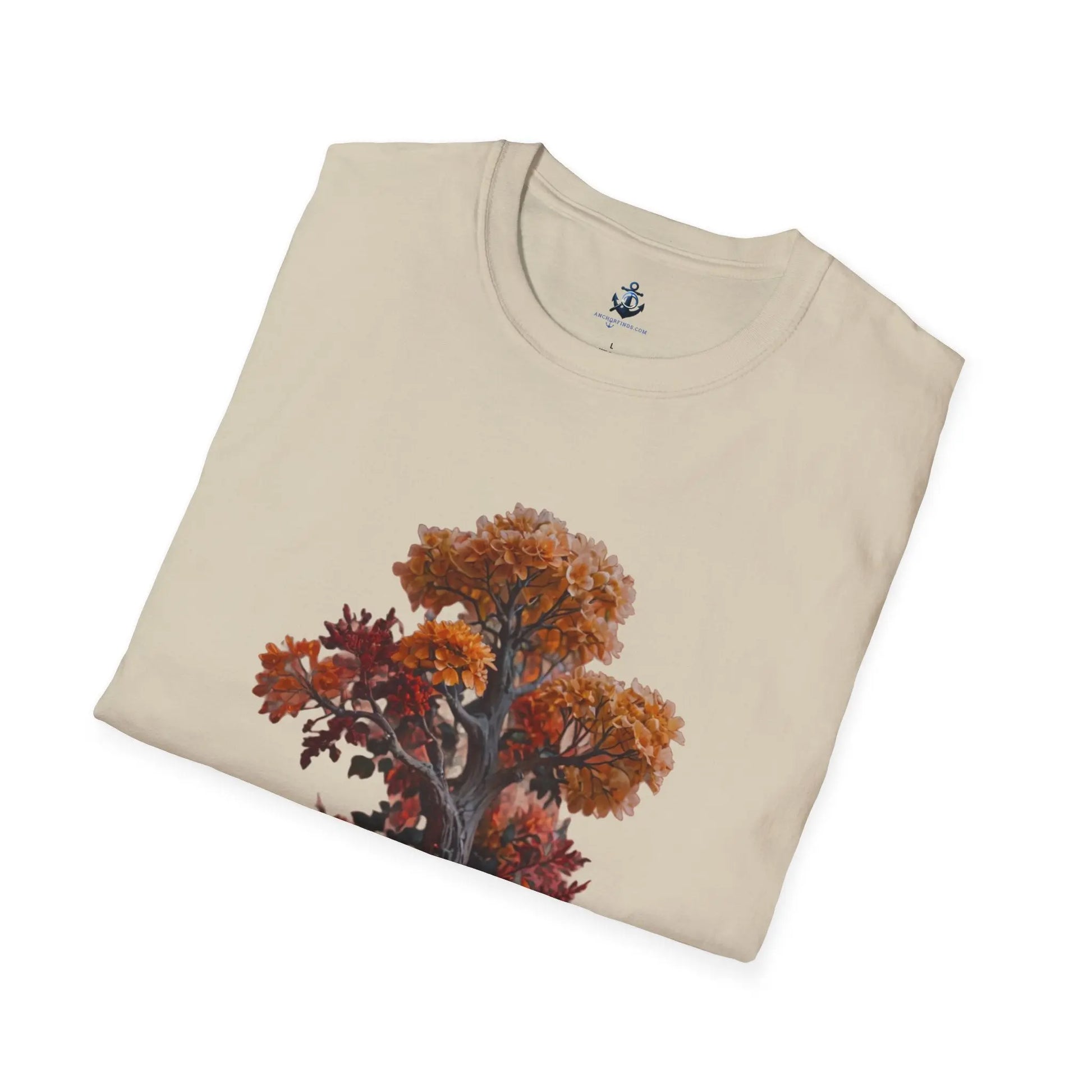 Sand / S Fall Floral Unisex Softstyle T-Shirt: Ultimate Comfort and Style