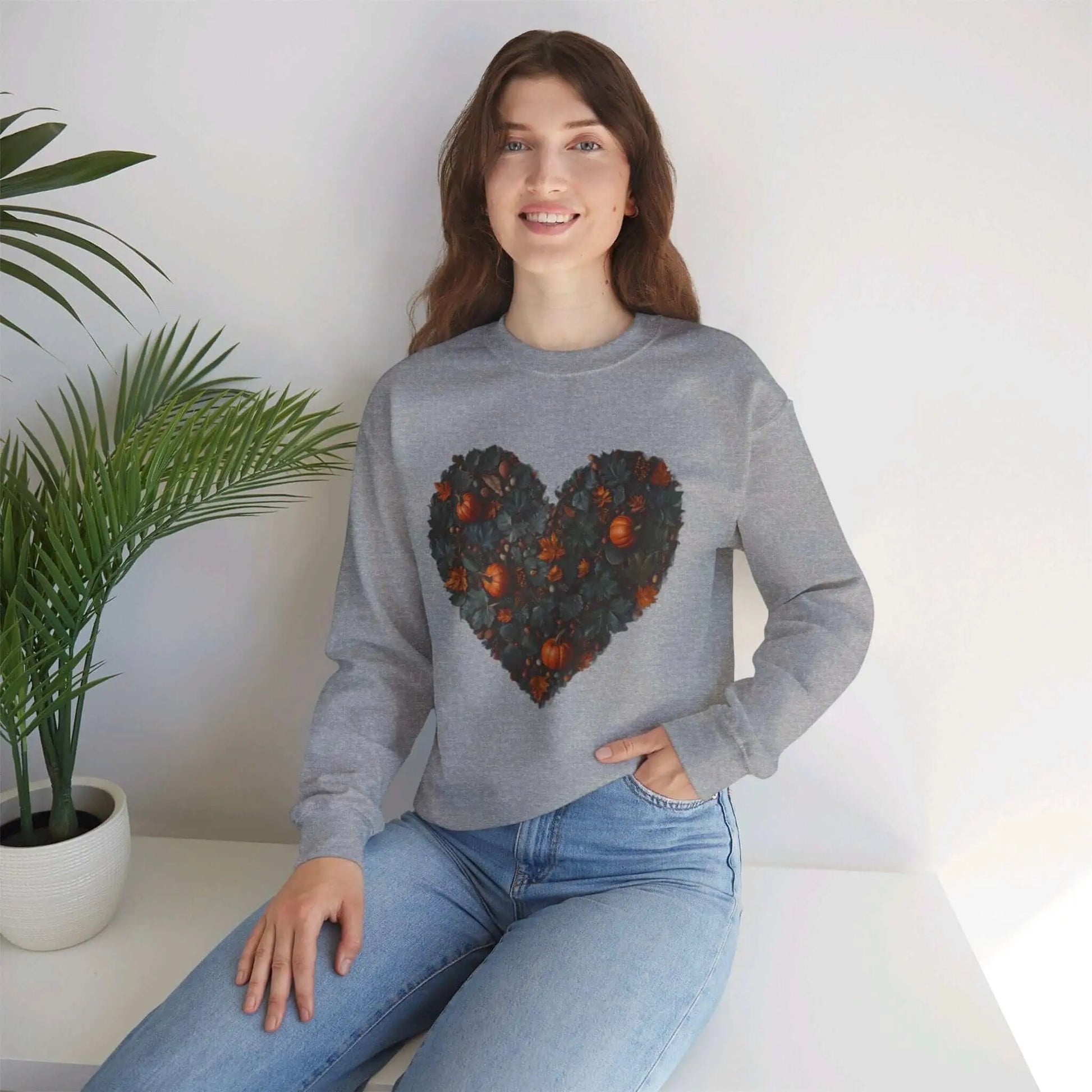 Fall Heart Unisex Heavy Blend™ Crewneck Sweatshirt