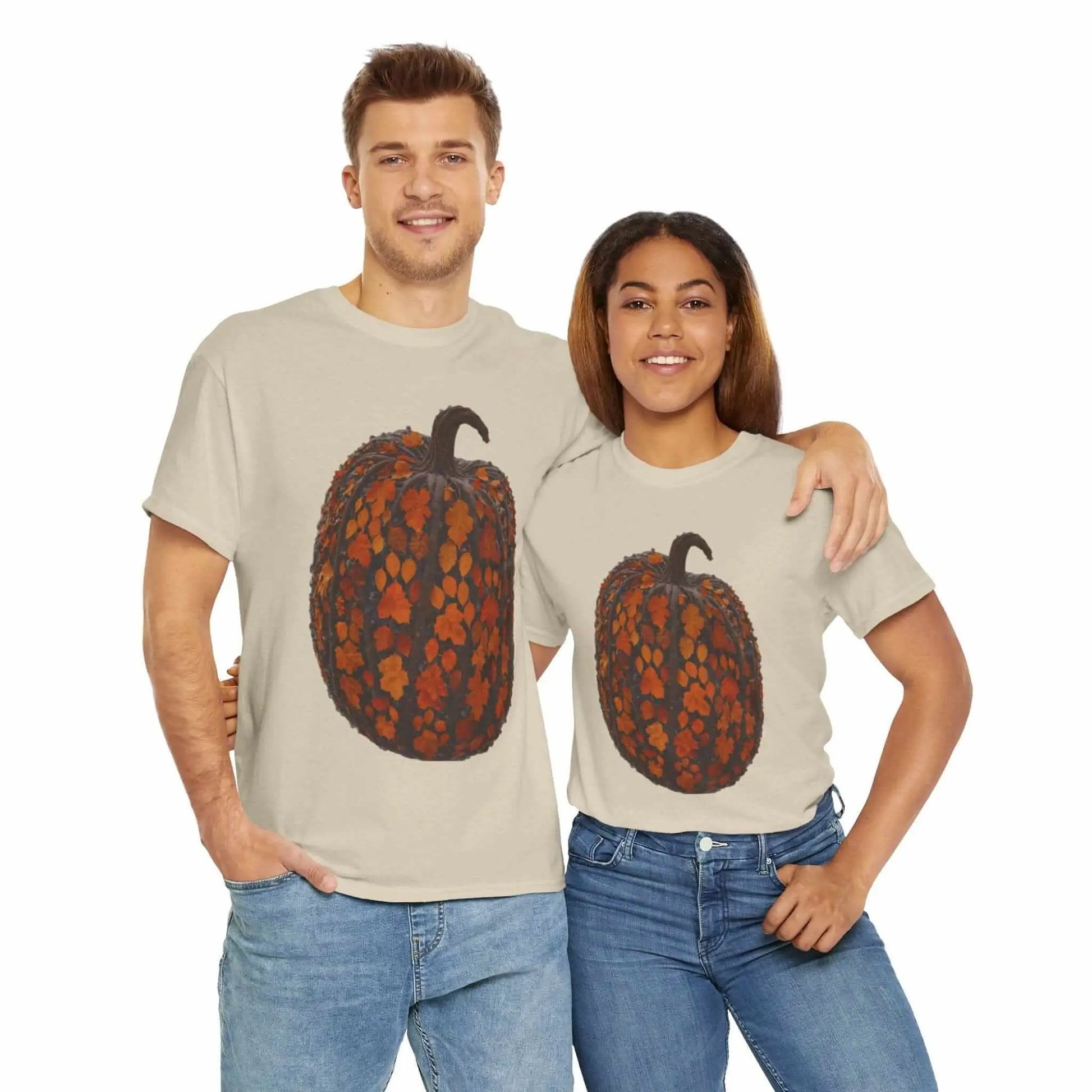 Sand / S Fall Pumpkin Unisex Heavy Cotton Tee