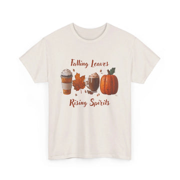 Falling Leaves Rising Spirits Unisex Heavy Cotton Tee: Classic Comfort and Style