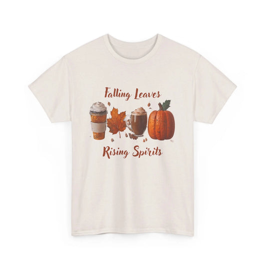 Falling Leaves Rising Spirits Unisex Heavy Cotton Tee: Classic Comfort and Style