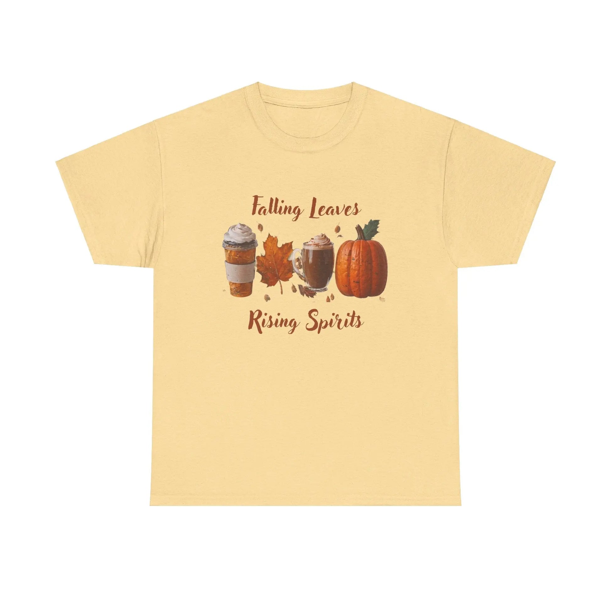 Falling Leaves Rising Spirits Unisex Heavy Cotton Tee: Classic Comfort and Style