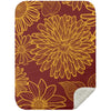 Maroon / Small 30X40 Flower Mink Sherpa Blanket
