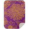 Purple / Small 30X40 Flower Mink Sherpa Blanket