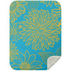 Turquoise / Small 30X40 Flower Mink Sherpa Blanket