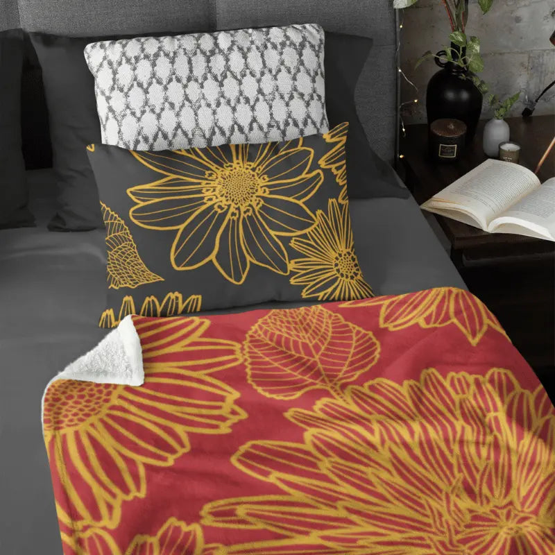 Flower Mink Sherpa Blanket