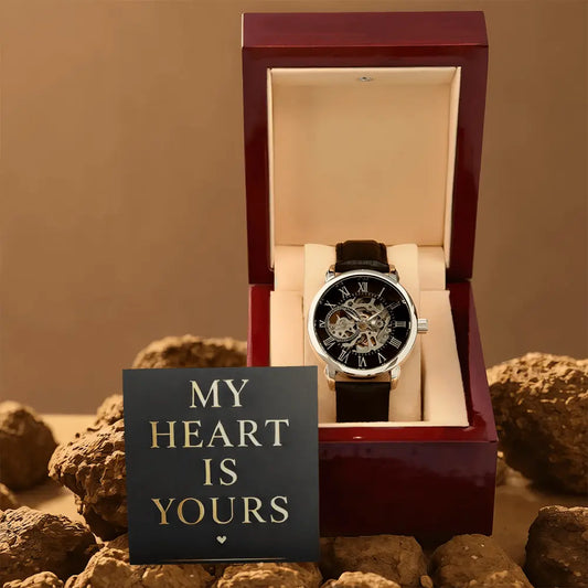 My Heart Is Yours Men's Openwork Watch