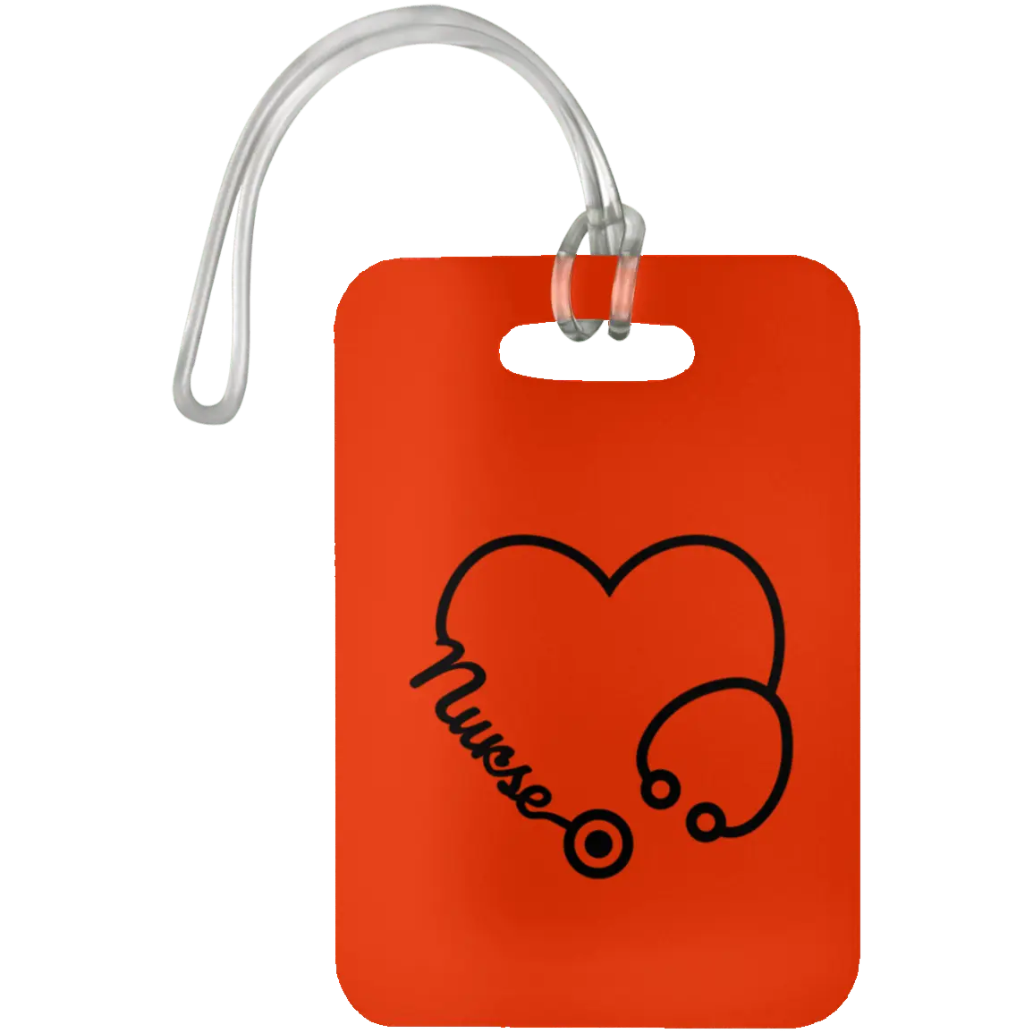 Orange Nurse Heart Luggage Bag Tag