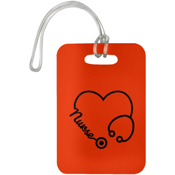 Orange Nurse Heart Luggage Bag Tag
