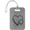 Gray Nurse Heart Luggage Bag Tag
