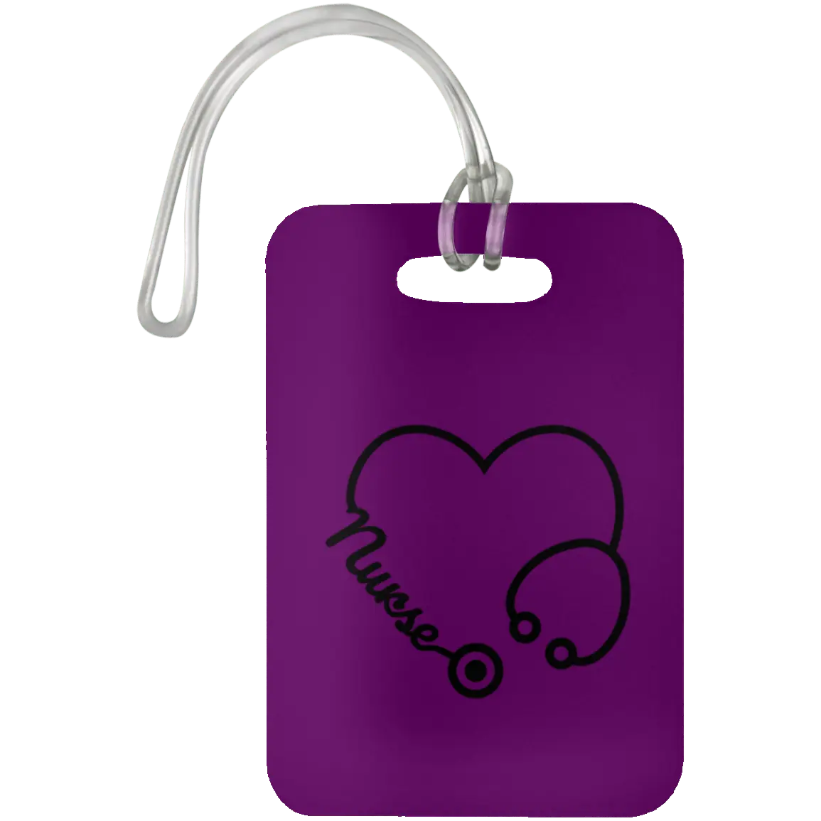 Purple Nurse Heart Luggage Bag Tag
