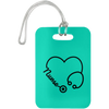Teal Nurse Heart Luggage Bag Tag