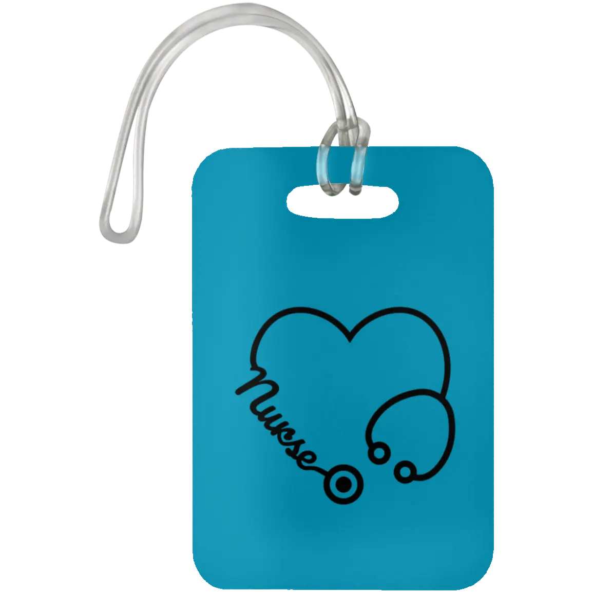 Turquoise Nurse Heart Luggage Bag Tag