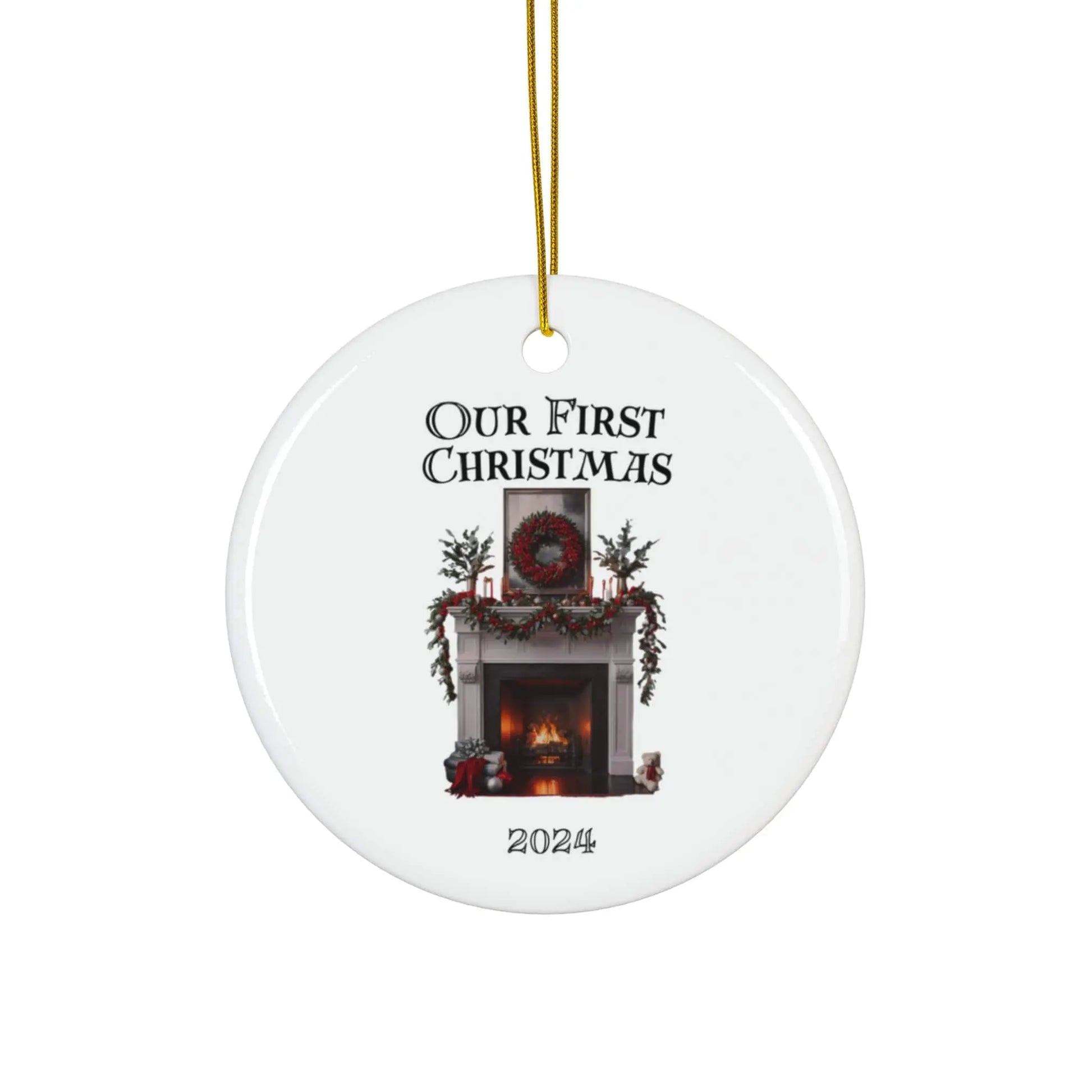 Basic No Names Our First Christmas Mantel Ceramic Ornament