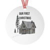 BASIC No Name or Year- Our First Christmas Metal Ornament
