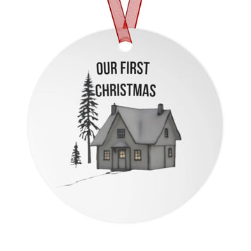BASIC No Name or Year- Our First Christmas Metal Ornament