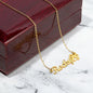 18k Yellow Gold Finish / Luxury Box Personalized Paw Print Name Necklace