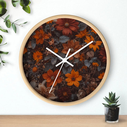 Pressed Leaves Wall Clock