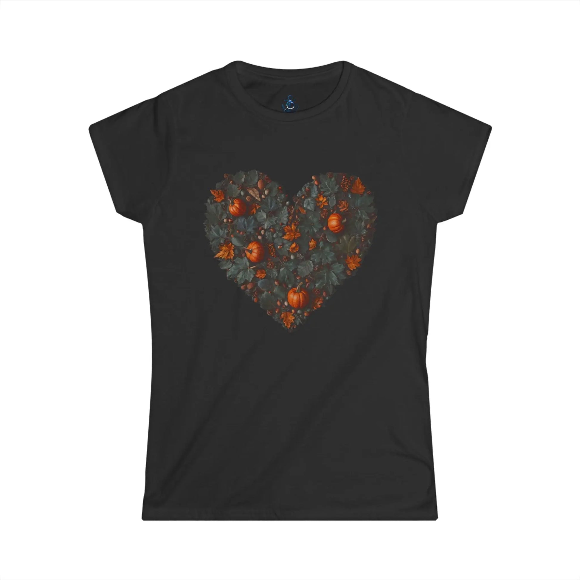Black / S Pumpkin Heart Women's Softstyle Tee