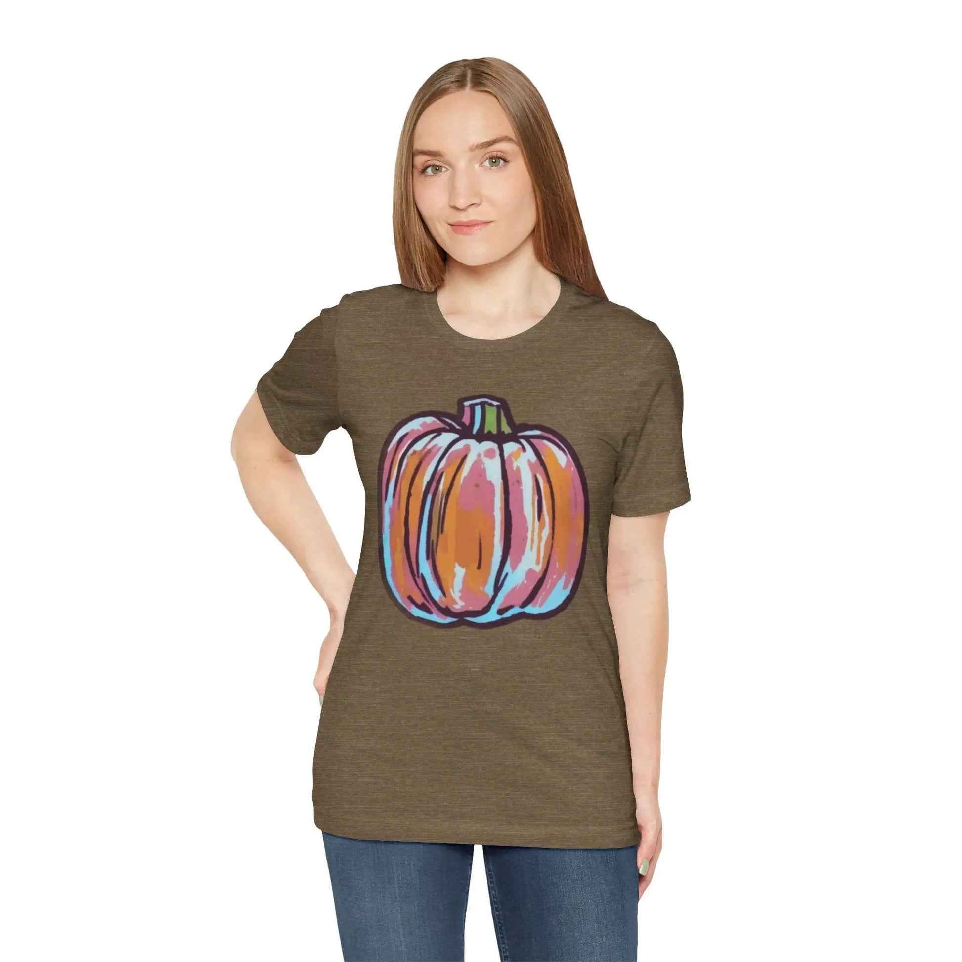 Heather Olive / S Pumpkin Unisex Jersey Short Sleeve Tee