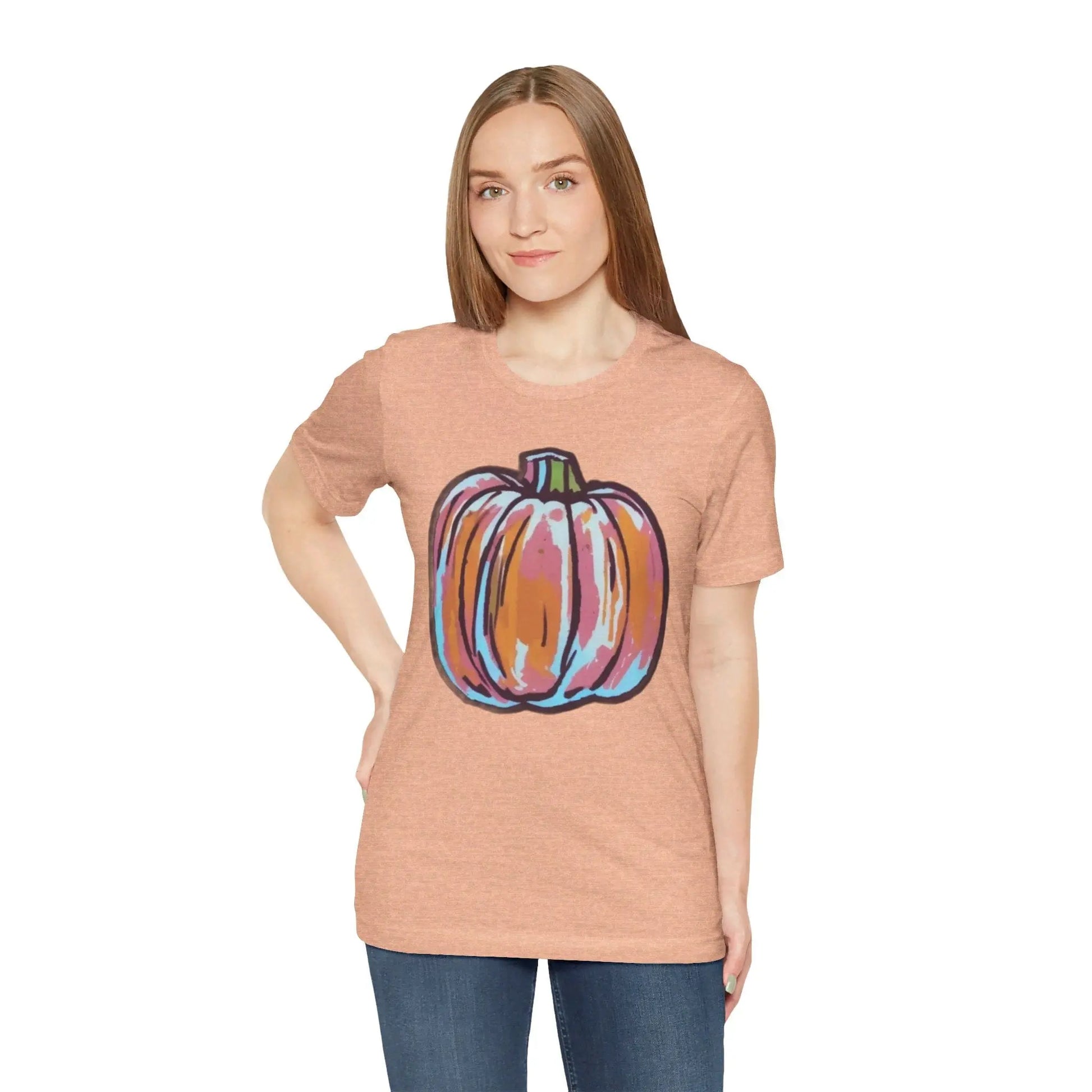 Heather Peach / S Pumpkin Unisex Jersey Short Sleeve Tee