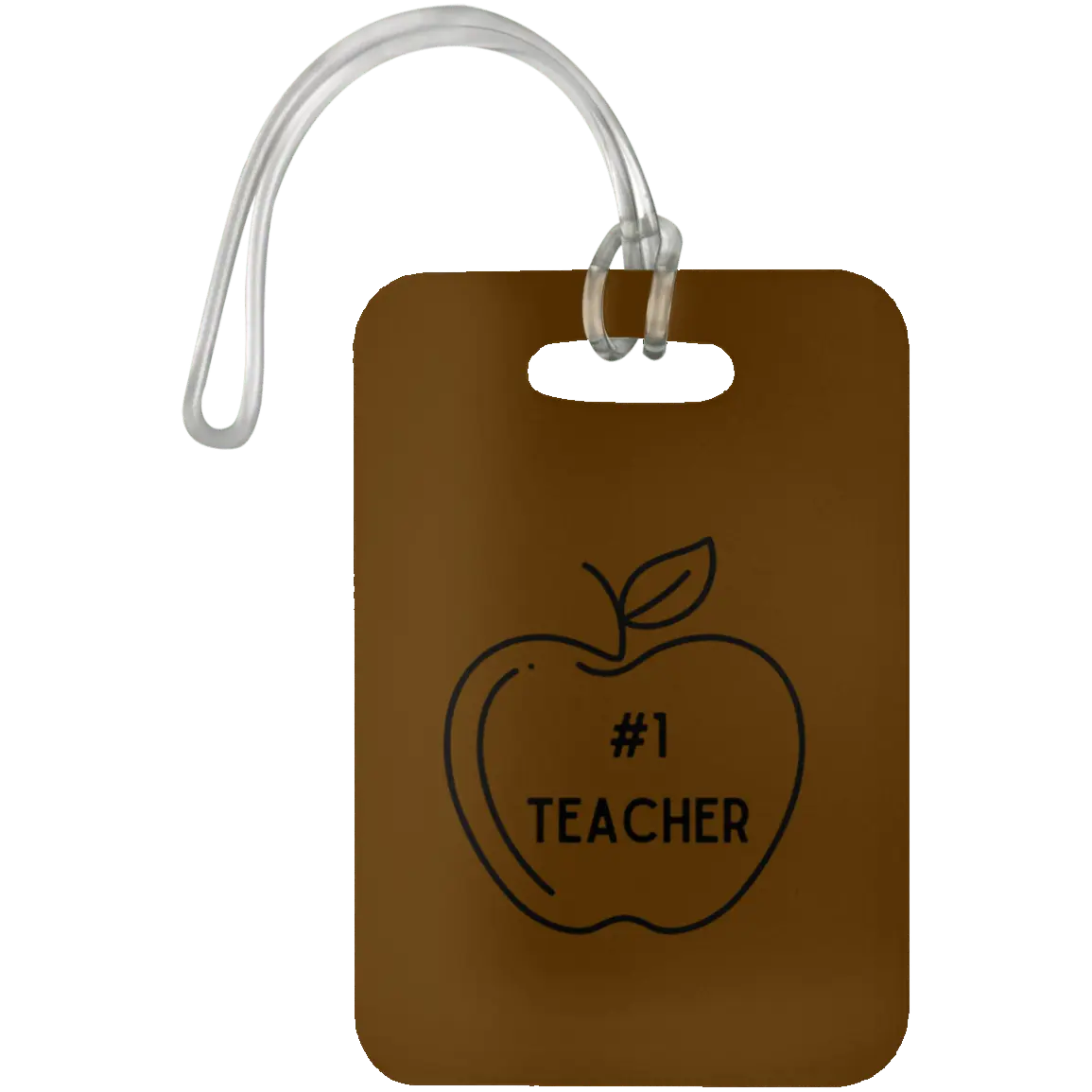 #1 Teacher / Brown #1 Teacher Luggage Bag Tags