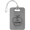 #1 Teacher / Gray #1 Teacher Luggage Bag Tags