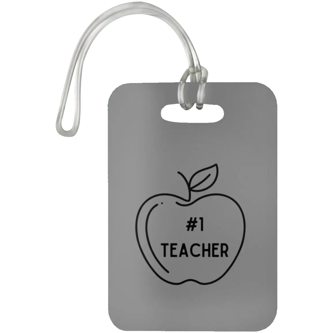 #1 Teacher / Gray #1 Teacher Luggage Bag Tags